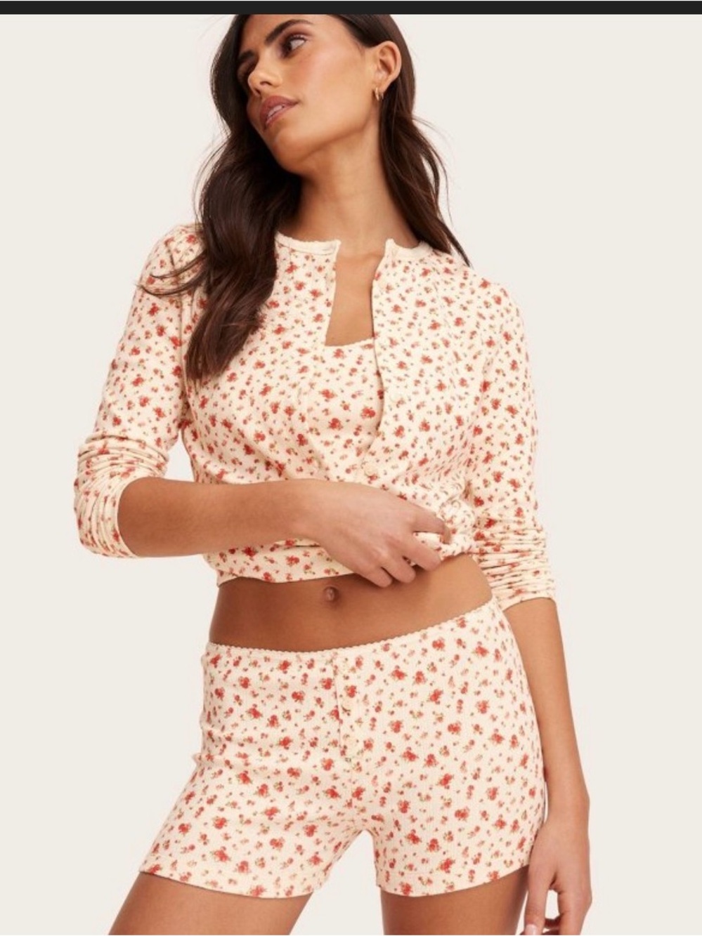 Parke NWT Floral Cream floral 3 piece set small